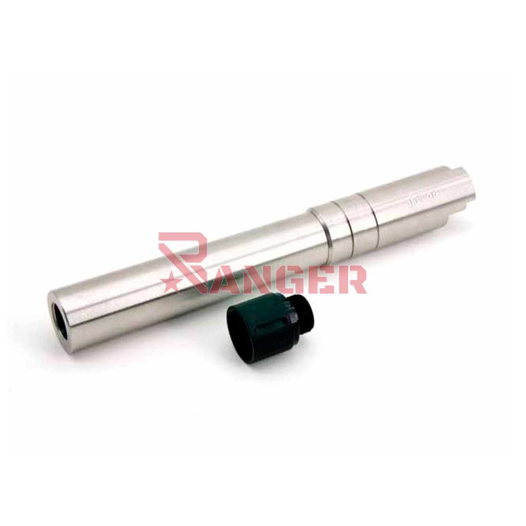 AIP STAINLESS STEEL THREADED OUTER BARREL-TM HI-CAPA 5.1 SILVER