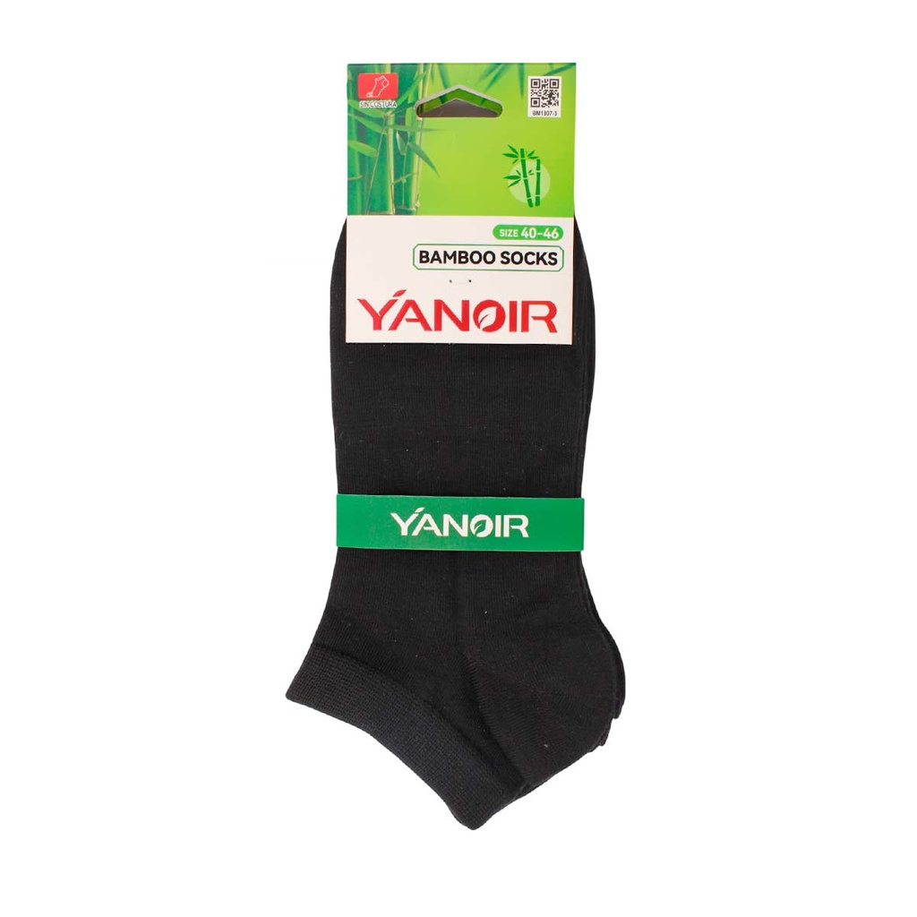 CALCETIN BAMBOO TOBILLERO 3 UNIDADES NEGRO