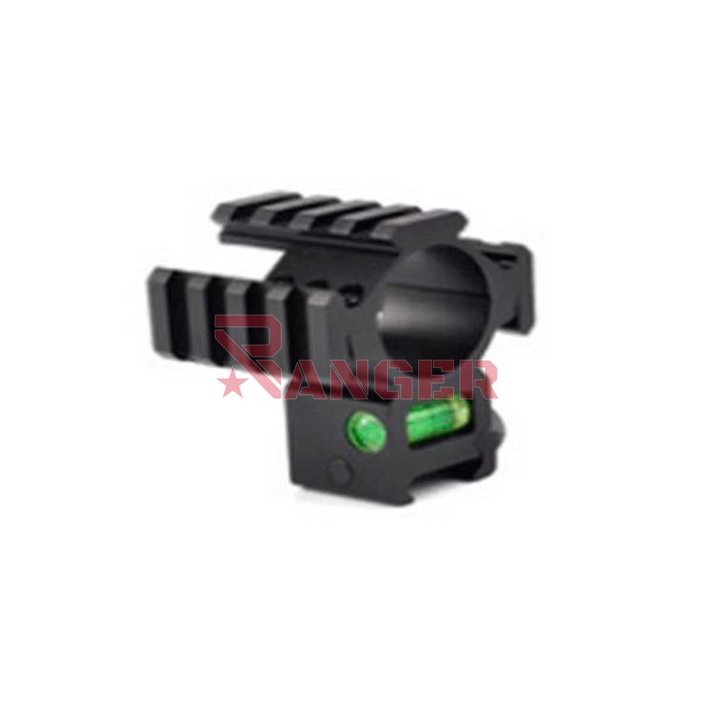 ANILLA 25-30MM C/RAIL Y C/NIVEL NEGRO