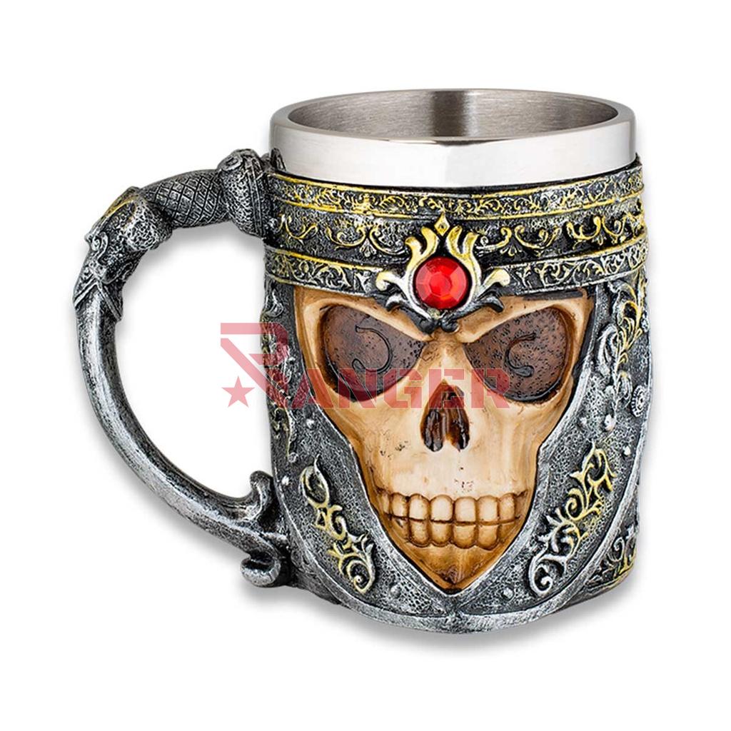 TAZA CALAVERA TEMPLARIOS GRIS