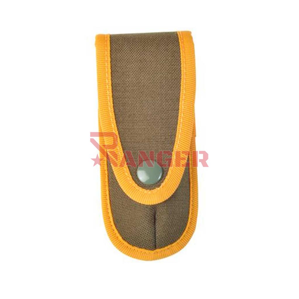 FUNDA NAVAJA PLANA VERDE RIBETE MOSTAZA