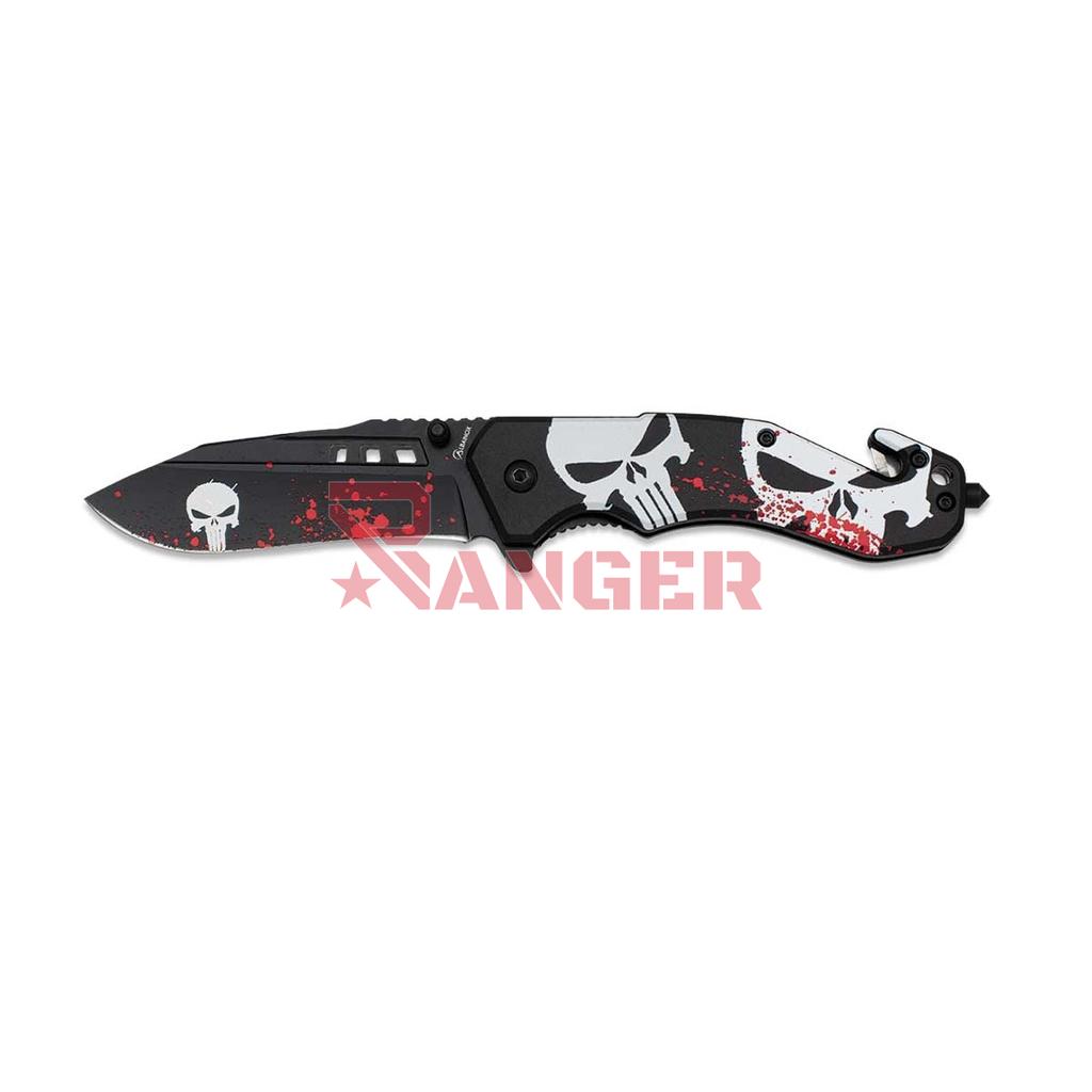NAVAJA  ALBAINOX CON CAJA ABS PUNISHER 8.5CM NEGRO/BLANCO