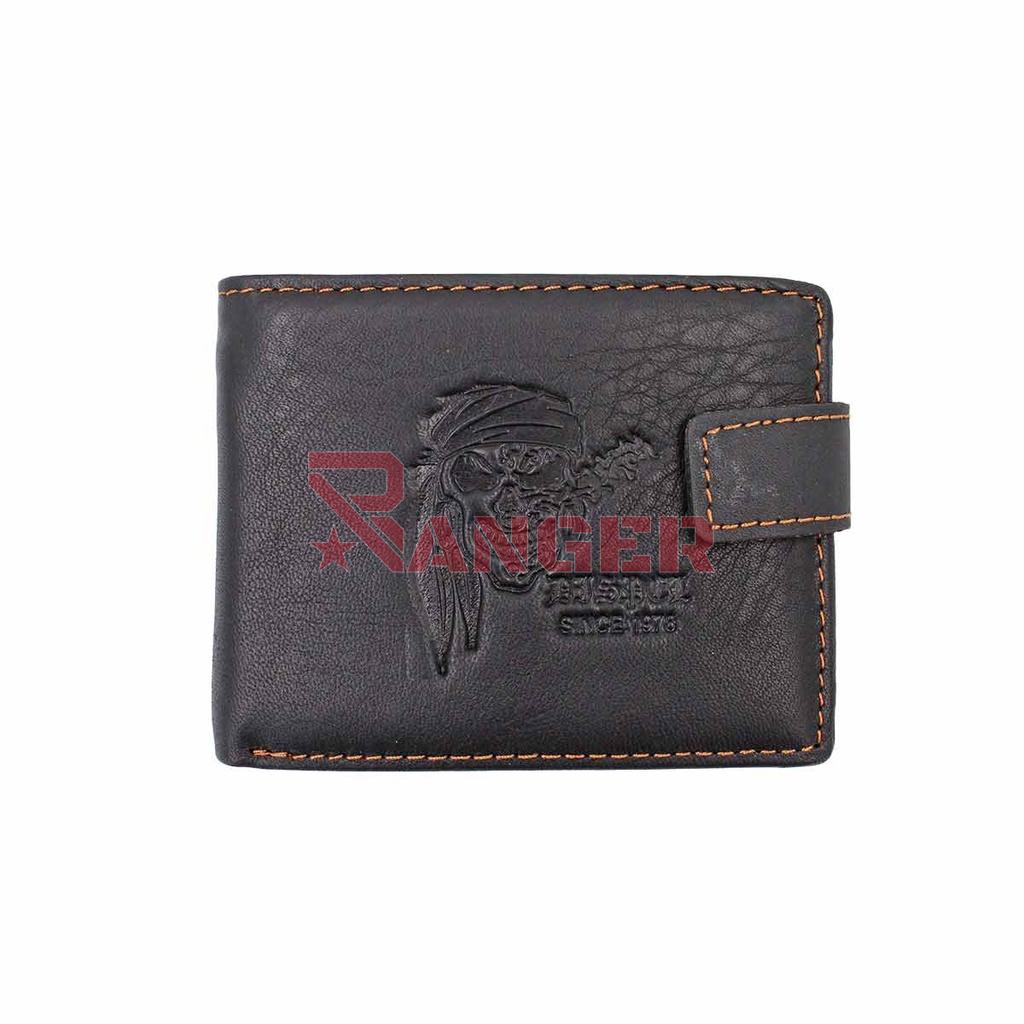 CARTERA PIEL CALAVERA PIRATA PAÑUELO NEGRO