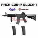 PACK FUSIL MARUI M4 CQB-R BLOCK.1 GAS NEGRO Y 2 CARGADORES GUNS MODIFY