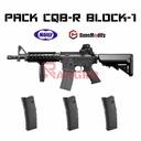 PACK FUSIL MARUI M4 CQB-R BLOCK.1 GAS NEGRO Y 3 CARGADORES GUNS MODIFY