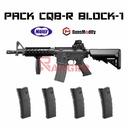 PACK FUSIL MARUI M4 CQB-R BLOCK.1 GAS NEGRO Y 4 CARGADORES