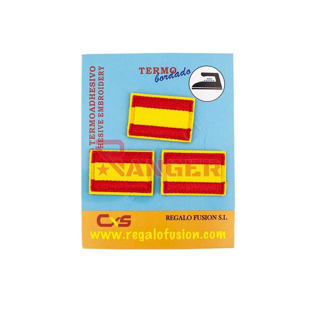 PARCHE BANDERA ESPAÑA BORDADO PEQUEÑO 3PCS LISO