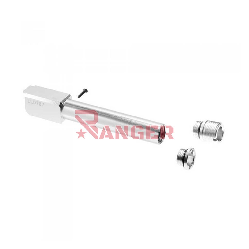 CAÑON EXTERNO ROSCADO LAYLAX/NINE BALL NON RECOIL GLOCK 19 PLATA