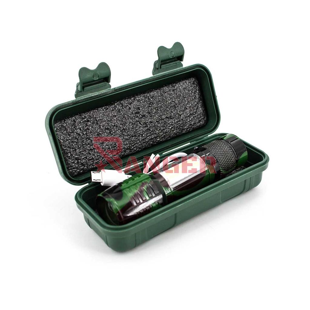 LINTERNA KELAISHUN  LED RECARGABLE CON USB MINI CAMO