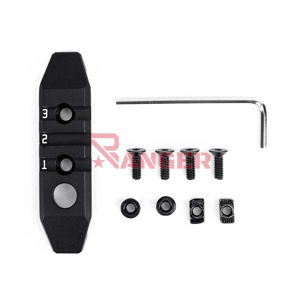 RAIL METAL 3 HUECOS ENGANCHE M/KEYMOD ALUMINIO NEGRO