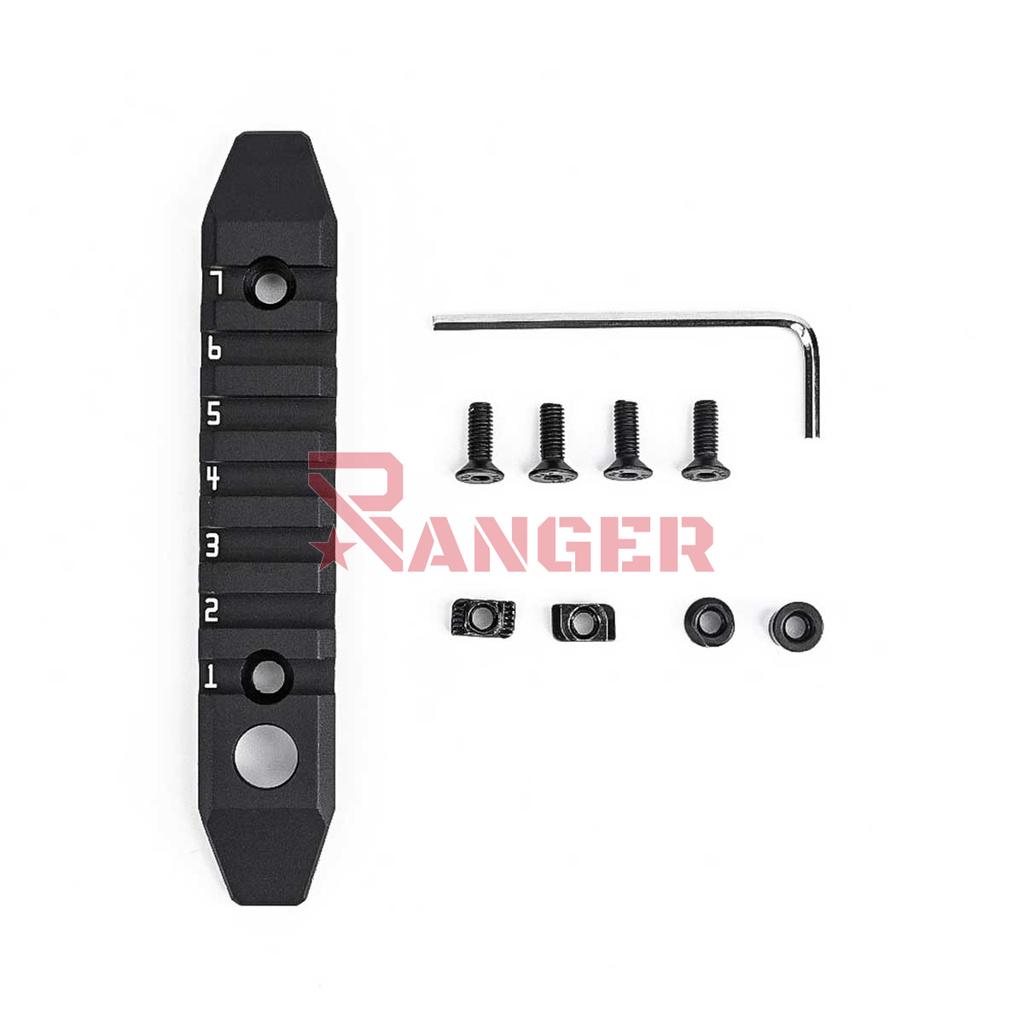 RAIL METAL 7 HUECOS ENGANCHE M/KEYMOD ALUMINIO NEGRO
