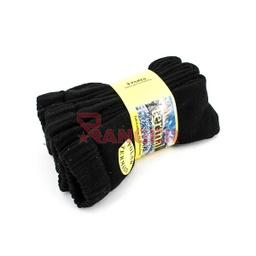 [121201-BK-3P] CALCETIN RIZO NACIONAL GRUESO 3PCS NEGRO