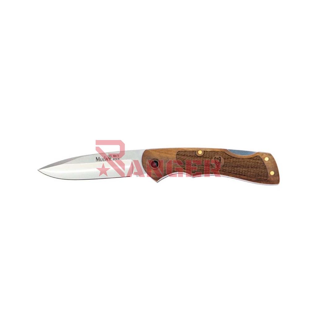 NAVAJA MUELA C/FUNDA MADERA CLARA GRABADA