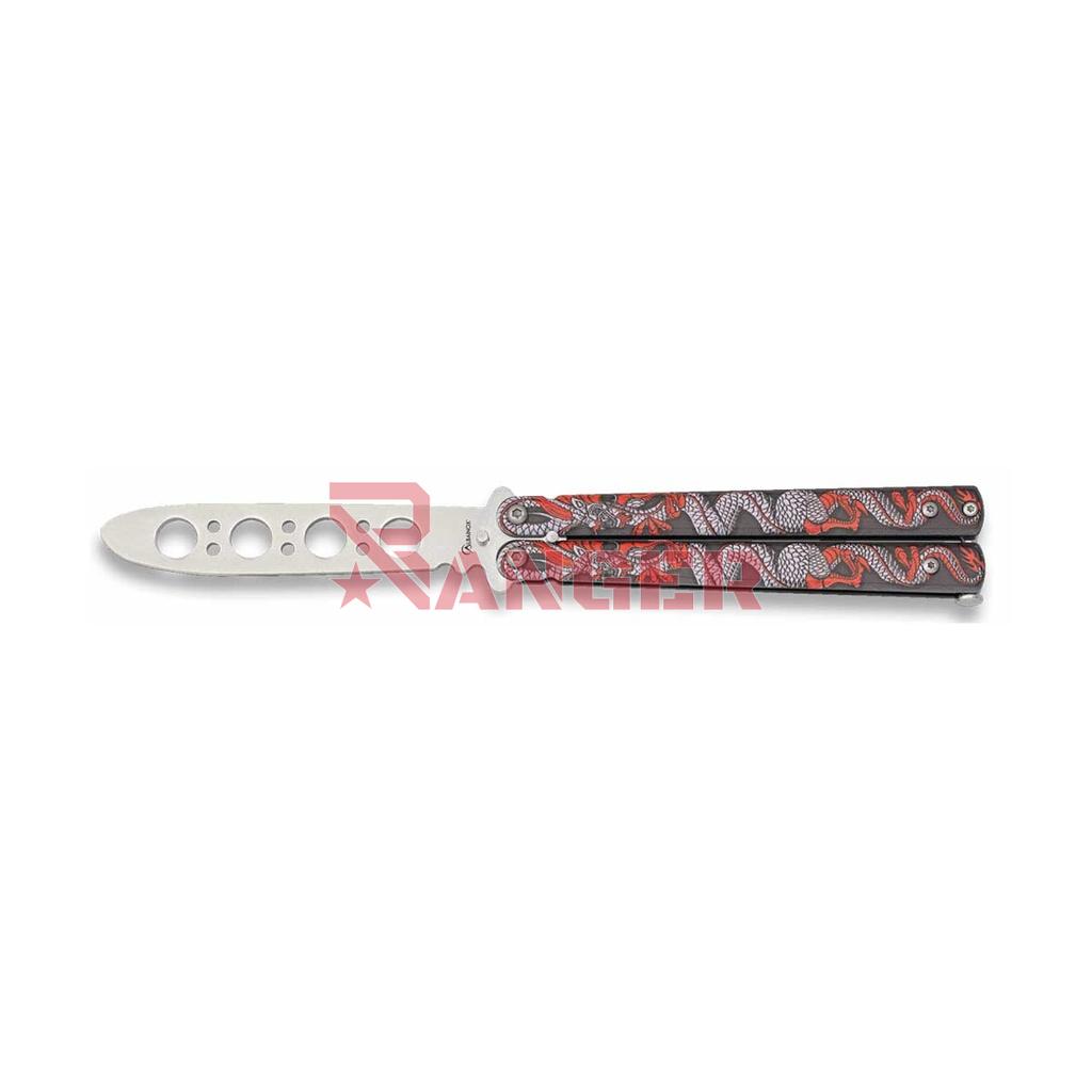 NAVAJA MARIPOSA ALBAINOX ENTRENAMIENTO SERPIENTE ROJA