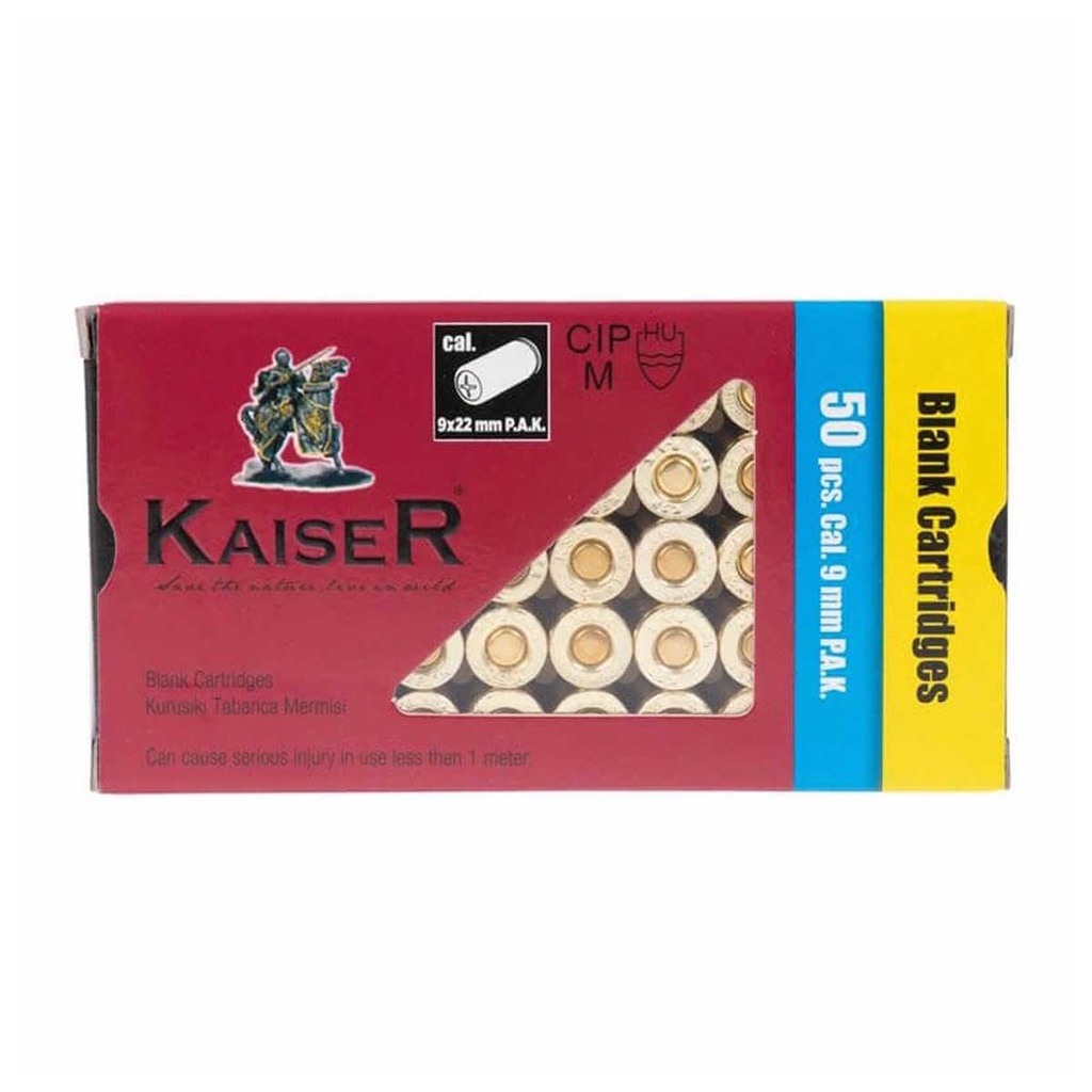 BALAS FOGUEO KAISER 9MM 50PCS DORADA