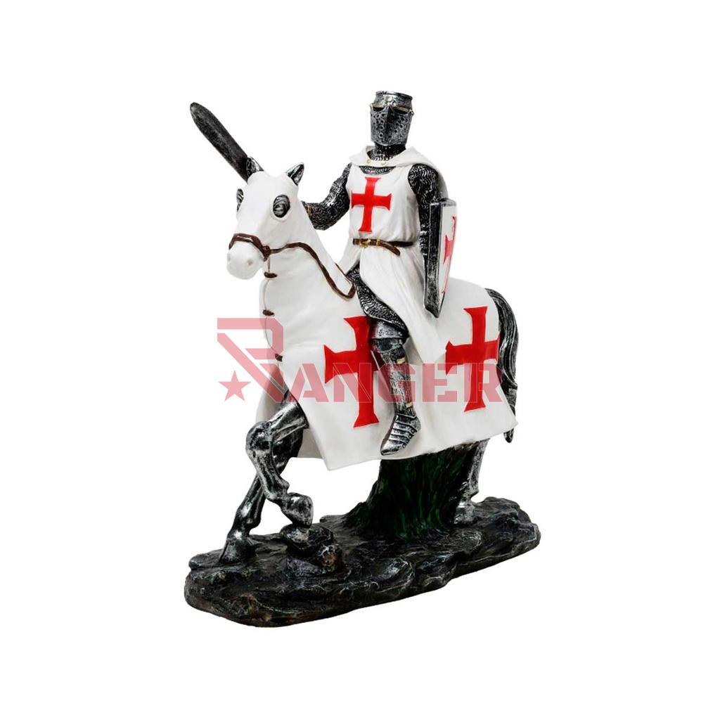 FIGURA TEMPLARIO CABALLO GRANDE BLANCA