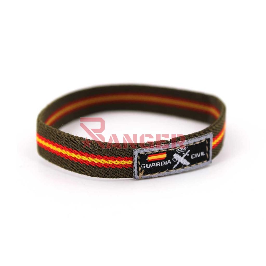 PULSERA ELASTICA GUARDIA CIVIL ESTRECHA VERDE
