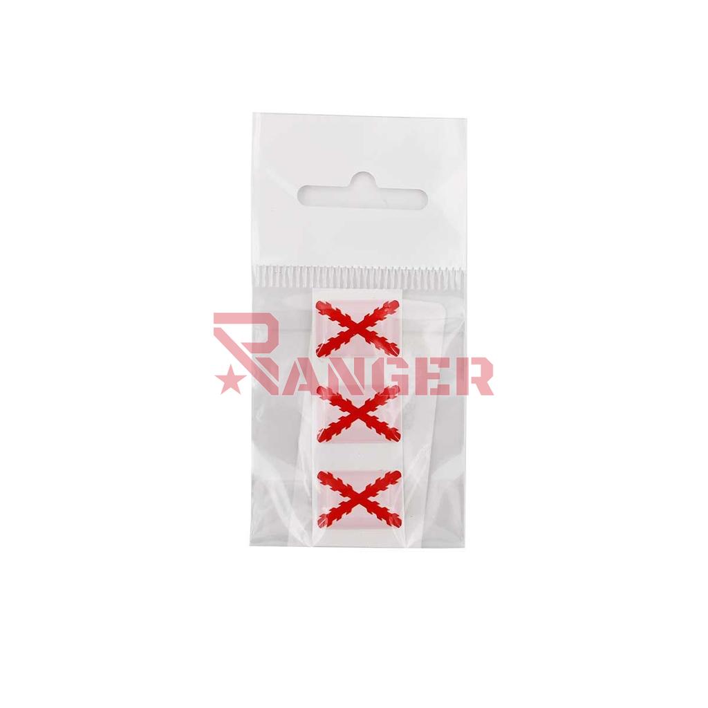 PEGATINA ABULTADA PEQ. 3PCS BORGOÑA BLANCA