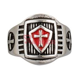[09981-19] ANILLO TEMPLARIO CRUZ NEGRO-ROJO (19)