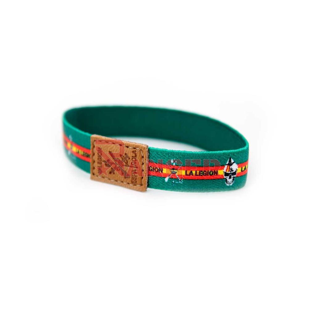 PULSERA ELASTICA LEGION CUERO CENTRAL VERDE