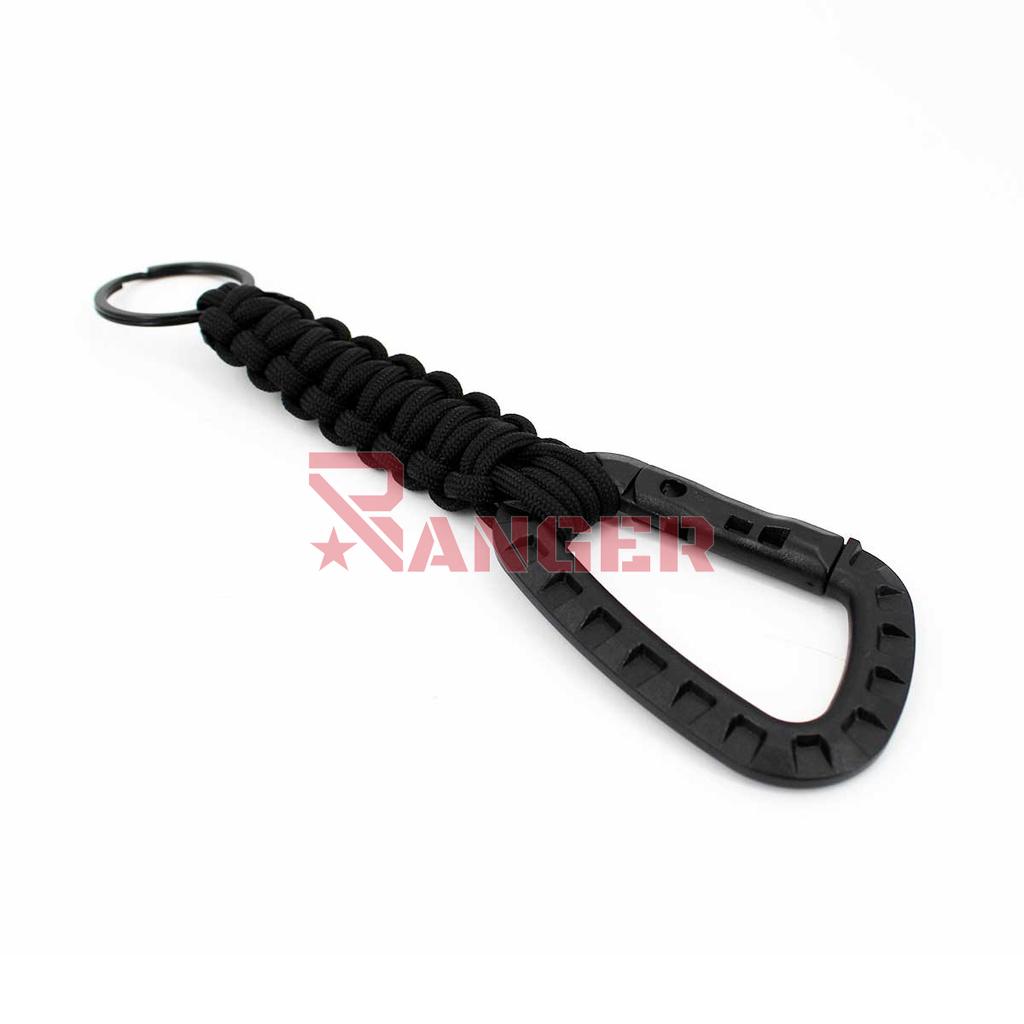 MOSQUETON C/PARACORD IMMORTAL PVC TACTICO NEGRO