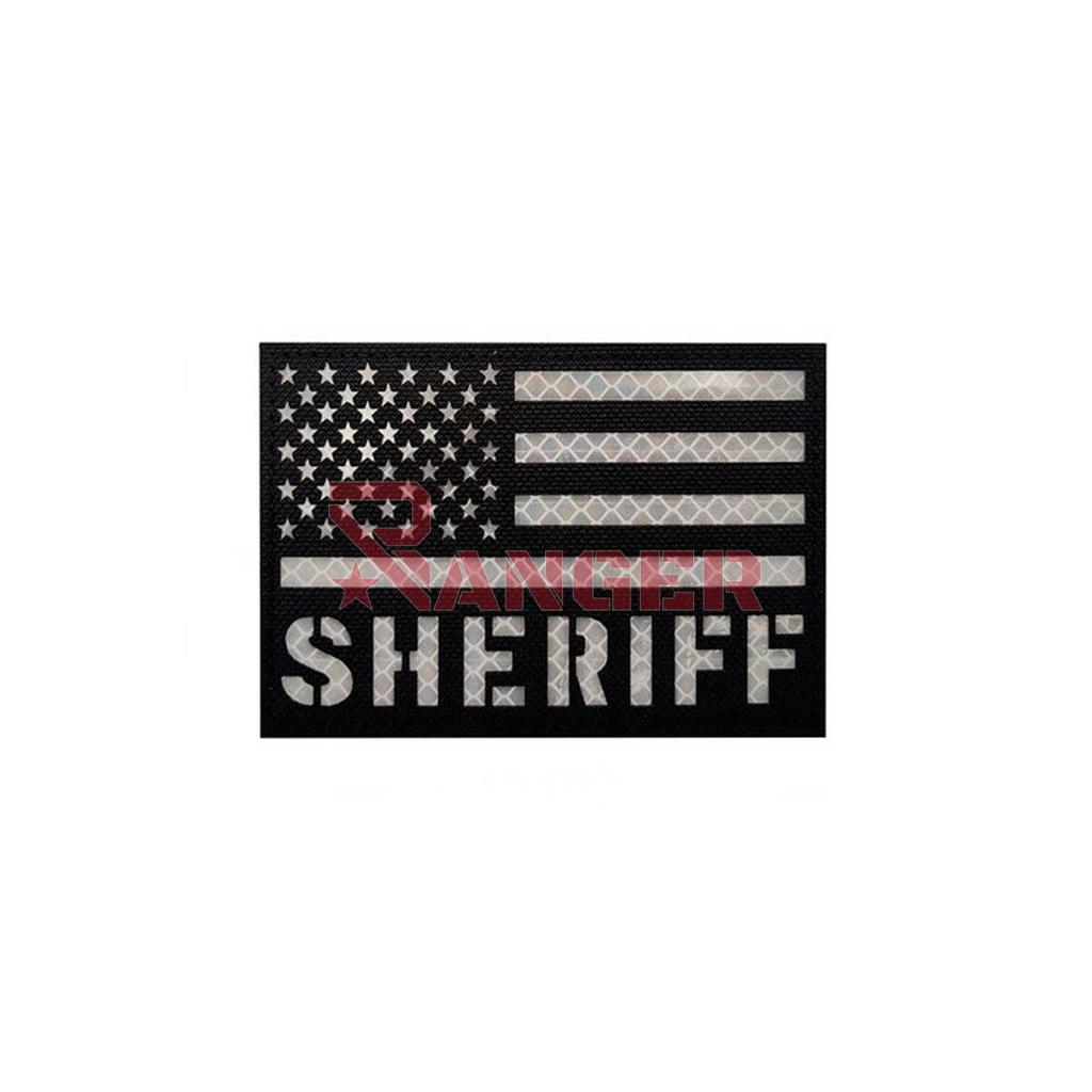 PARCHE SHERIFF IR 12.5 X 7.5 CM NEGRO-BLANCO