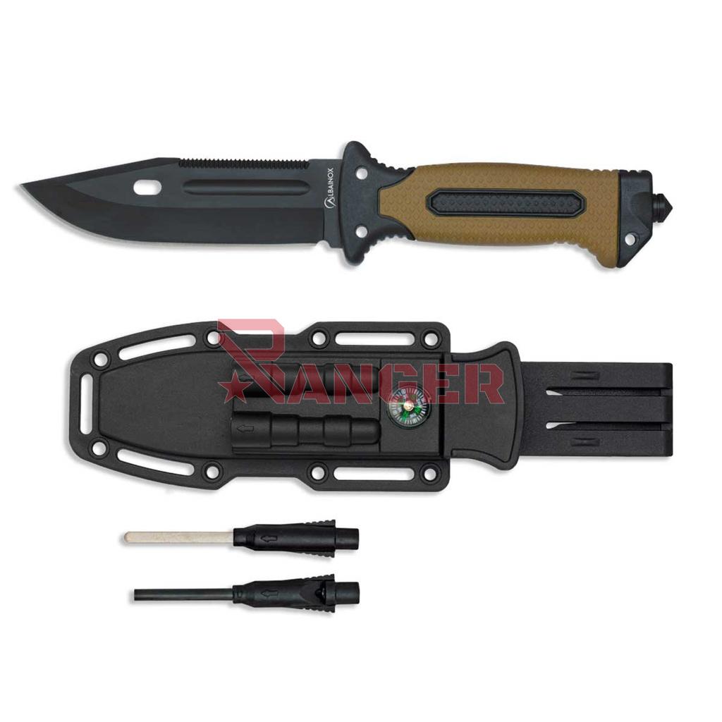 CUCHILLO ALBAINOX FUNDA RIGIDA NEGRO-COYOTE