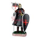 FIGURA TEMPLARIO BANDERA Y ESCUDO 12 CM NEGRA