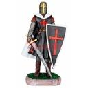 FIGURA TEMPLARIO ESPADA Y ESCUDO 8 CM NEGRO