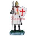 FIGURA TEMPLARIO LANZA Y ESCUDO 8 CM BLANCO