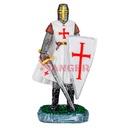 FIGURA TEMPLARIO ESPADA Y ESCUDO 8 CM BLANCO