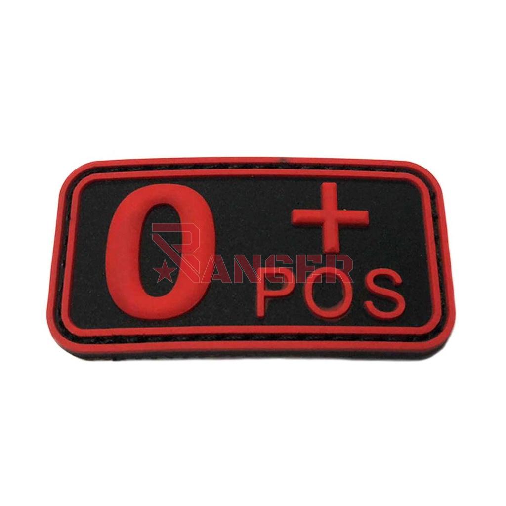 PARCHE IMMORTAL PVC GRUPO SANGUINEO 0 POSITIVO NEGRO-ROJO