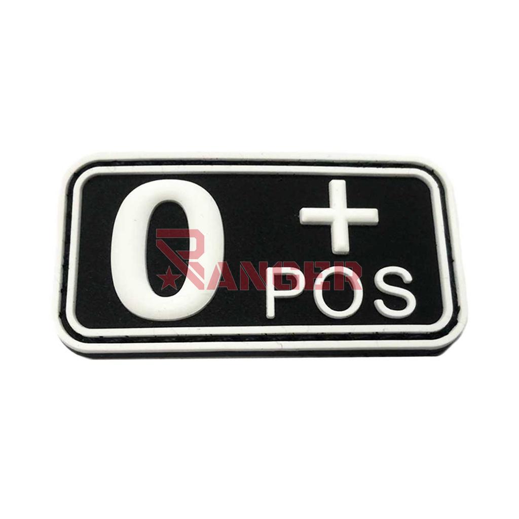 PARCHE IMMORTAL PVC GRUPO SANGUINEO 0 POSITIVO NEGRO