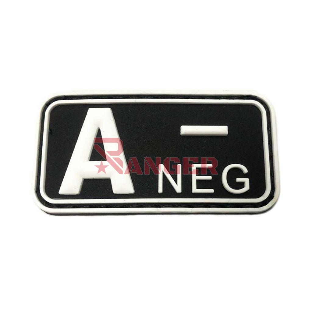 PARCHE IMMORTAL PVC GRUPO SANGUINEO A NEGATIVO NEGRO