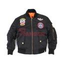 CAZADORA BOMBER IMMORTAL NIÑO PARCHES NEGRA