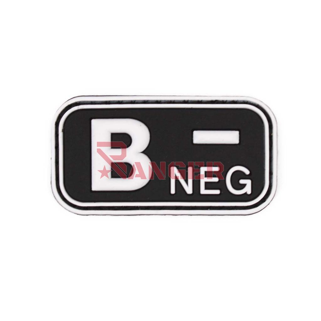 PARCHE IMMORTAL PVC GRUPO SANGUINEO B NEGATIVO NEGRO
