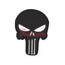 PARCHE IMMORTAL PVC 3D PUNISHER NEGRO-BLANCO