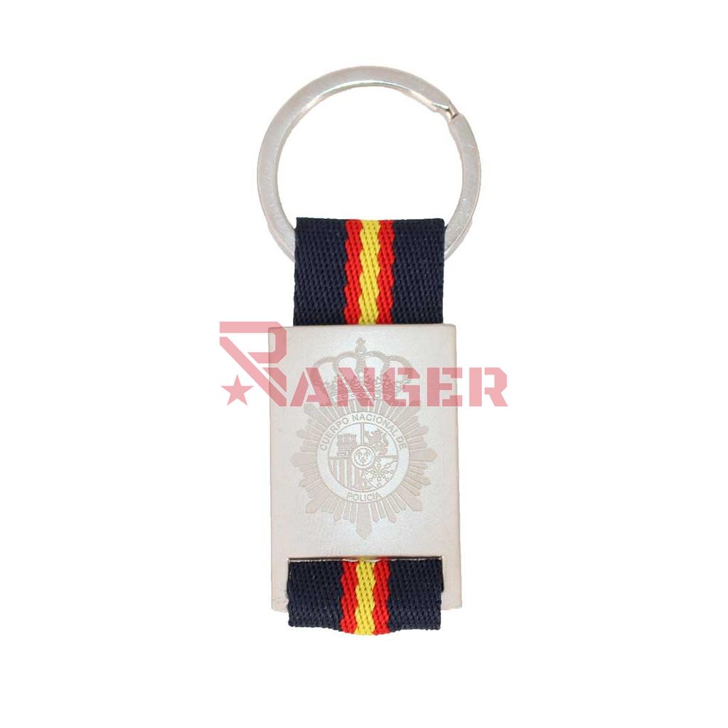 LLAVERO POLICIA NACIONAL METALICO CENTRO BANDERA ESPAÑA MARINO