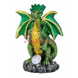 [39601] FIGURA RESINA DRAGON CRISTAL VERDE