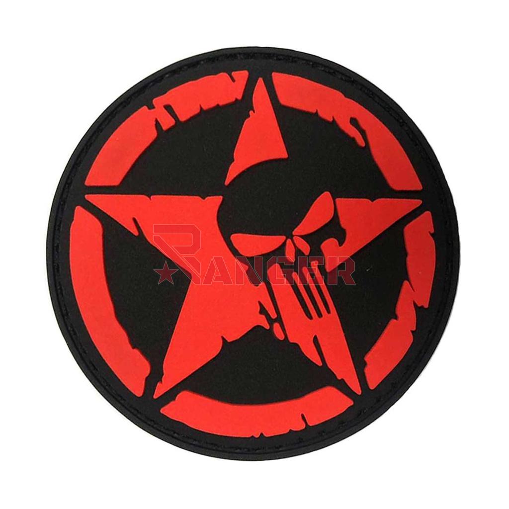 PARCHE IMMORTAL PVC ESTRELLA PUNISHER NEGRO
