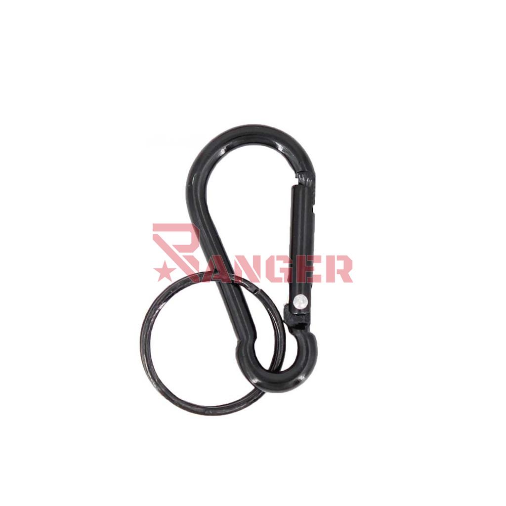 MOSQUETON IMMORTAL ALUMINIO C/LLAVERO 5CM NEGRO