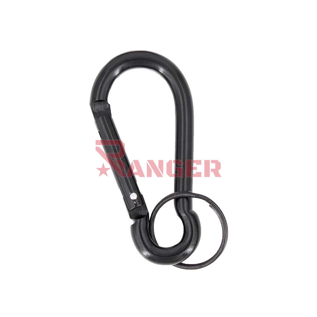 MOSQUETON IMMORTAL ALUMINIO C/LLAVERO 8CM NEGRO