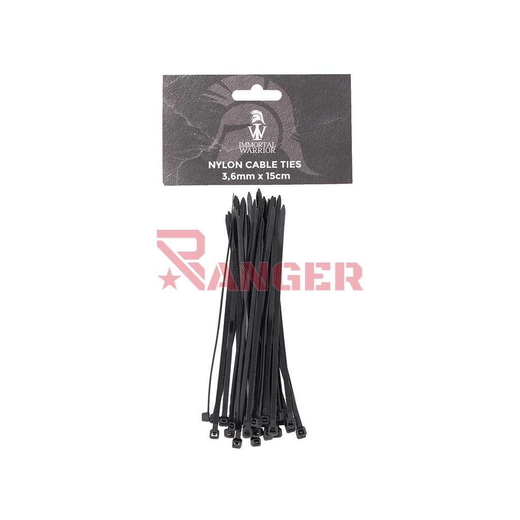 BRIDAS IMMORTAL CORTAS 3.6MM X 15CM 30PCS NEGRA
