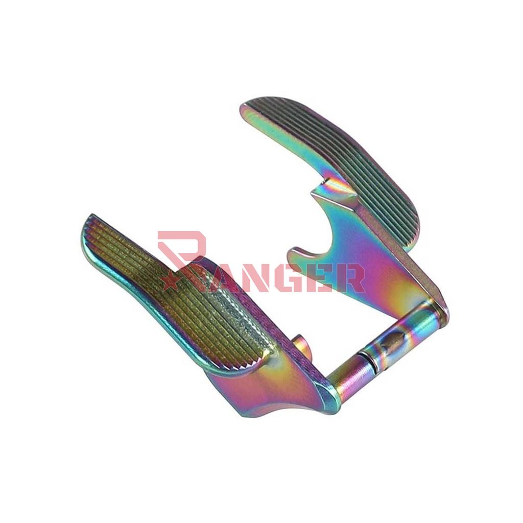 COWCOW MATCH GRADE STAINLESS STEEL THUMB SAFETY RAINBOW