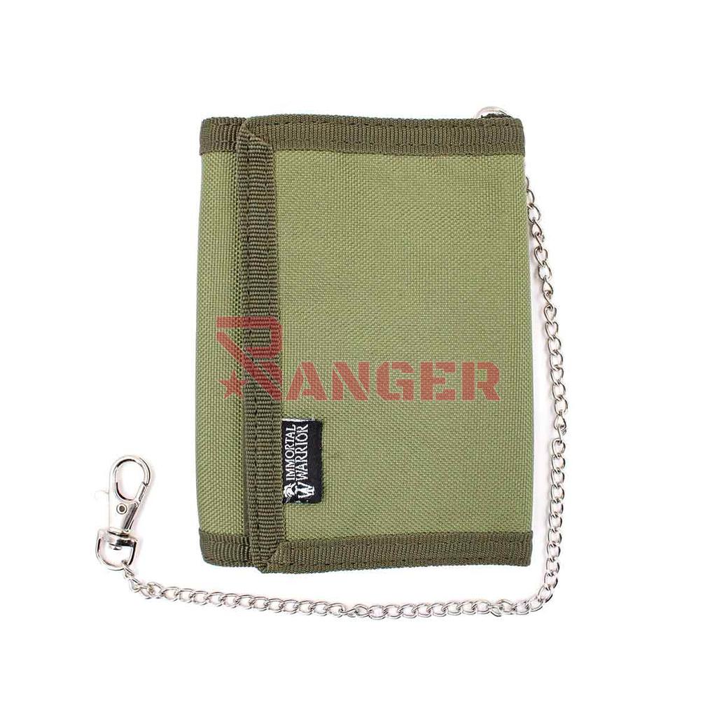 CARTERA IMMORTAL NYLON C/CADENA VERDE