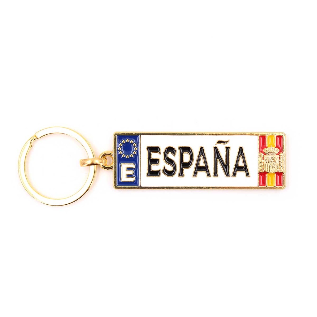LLAVERO ESPAÑA MATRICULA RECTANGULAR