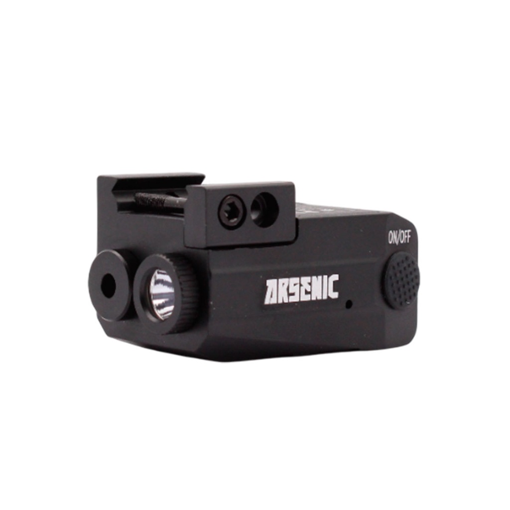 LASER CON LINTERNA ARSENIC PICATINNY AS11 NEGRO