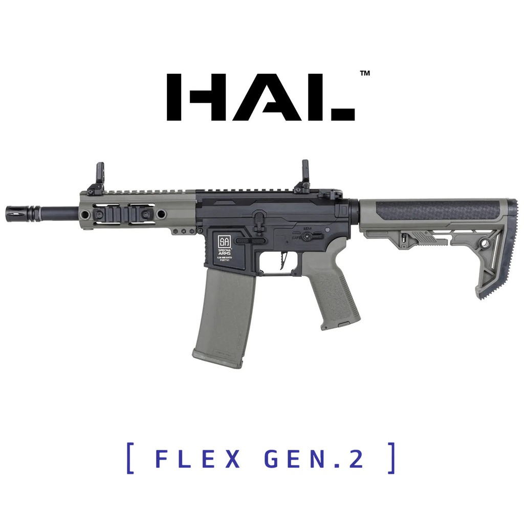 FUSIL SPECNA ARMS SA-F04-RL FLEX GEN.2 HAL ETU BRUSHLESS LIGHT OPS STOCK NEGRO-VERDE