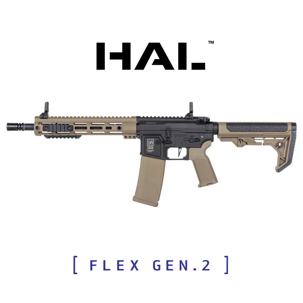 FUSIL SPECNA ARMS SA-F05-RL FLEX GEN.2 HAL ETU BRUSHLESS LIGHT OPS STOCK NEGRO-TAN