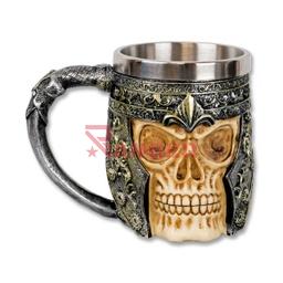 [39032] JARRA DECORACION CALAVERA BLANCA GRIS